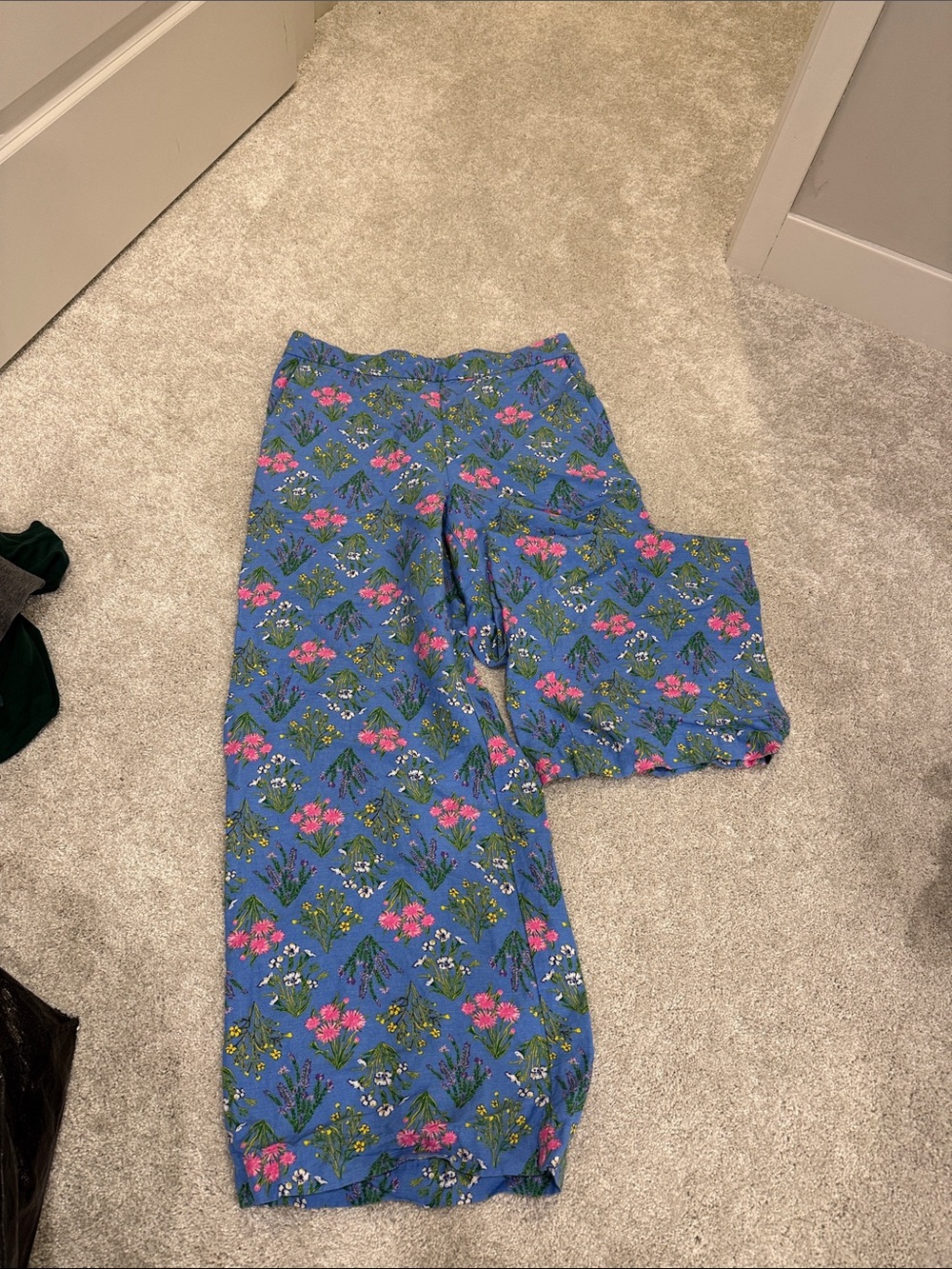 LOFT Blue Floral Wide-Leg Pants